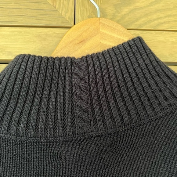 Carbon 2 Cobalt Cotton Mens Pullover Quarter Button Neck Black Multi Weave / Lg - Picture 4 of 14